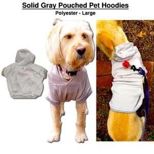 LARGE Solid Gray Dog Hoodies w/ Back Pouch Unbranded